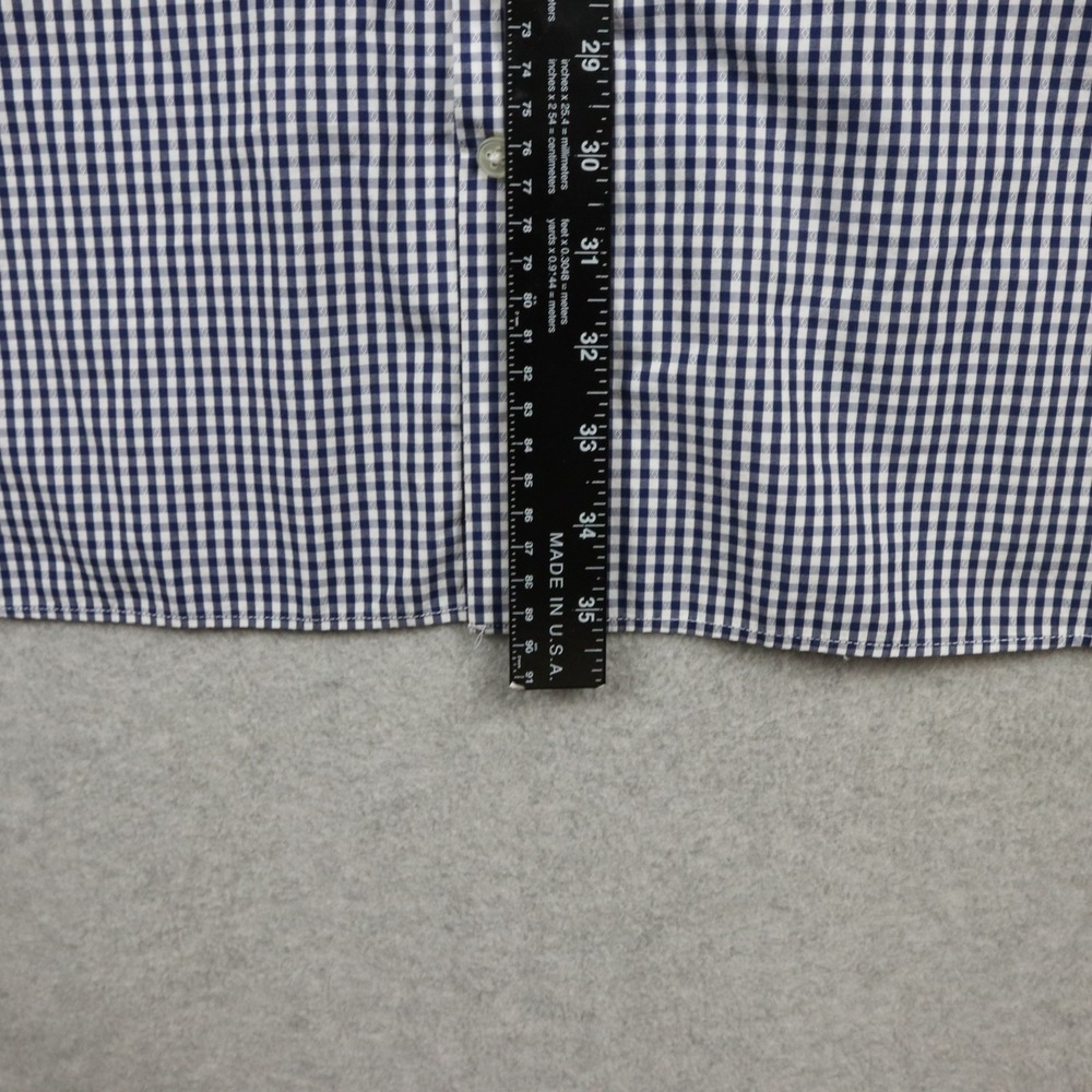 Michael Kors Shirt Mens 18.5 34/35 Big Luxe Cotton Button Up Gingham Long Sleeve - Picture 7 of 10